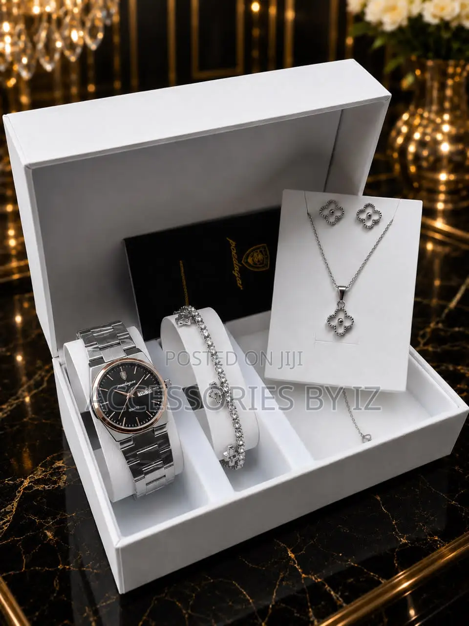 Poedagar Female Luxury 4-in-1 Watch Set