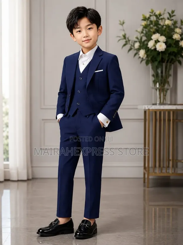 formal dress boy Boihedy Boys Suit Set in Navy Blue With a Tie QTY:300