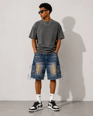 Premium Blue Cargo Denim Shorts Now Available!