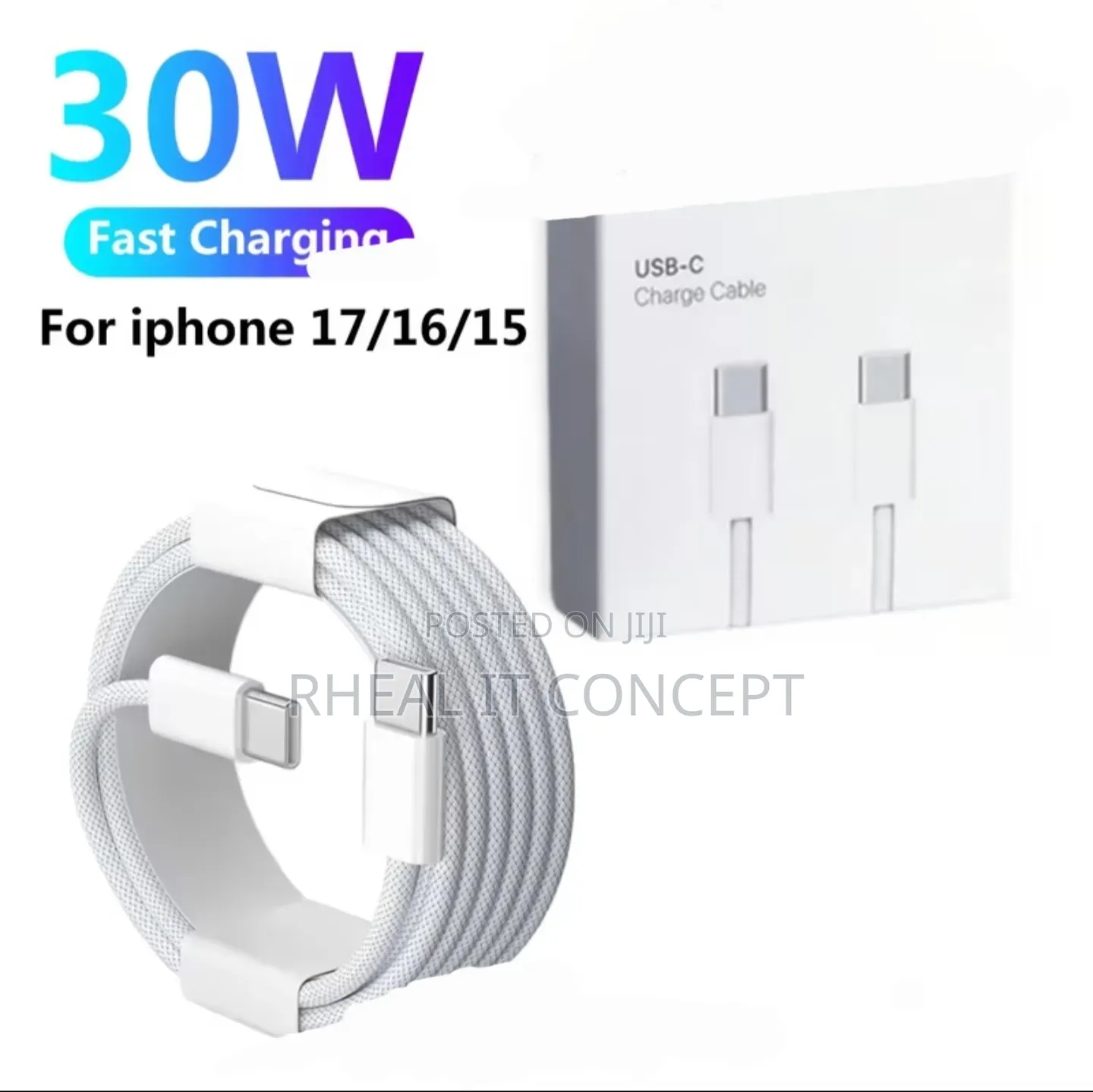 30 Watts USB-C to USB-C 2M Cable