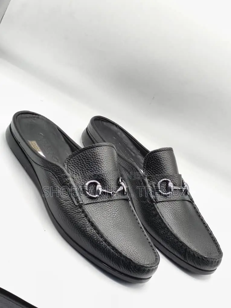 Premium Leather Mules Half Shoes