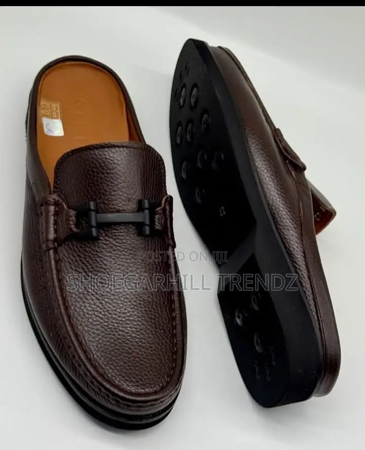 Premium Leather Mules Half Shoes