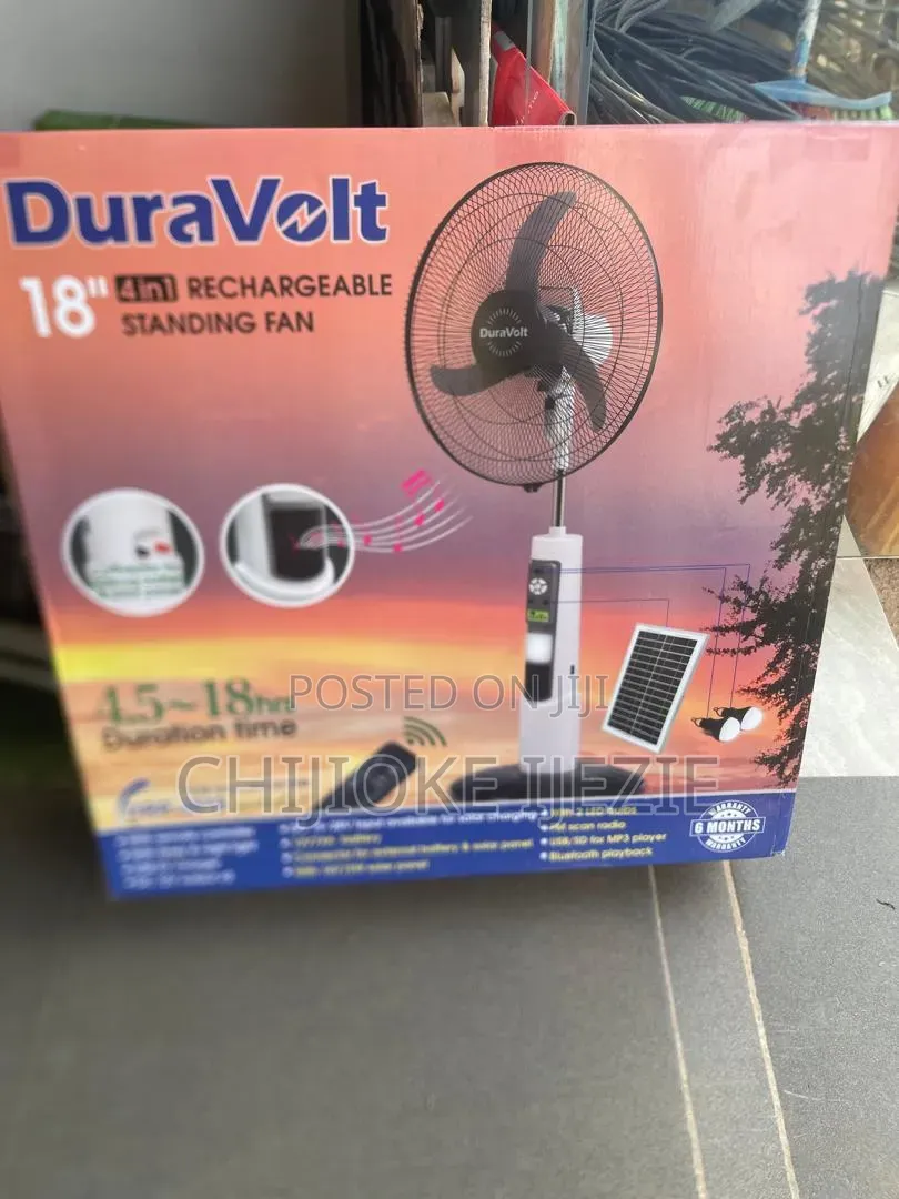 18" Duravolt Solar Standing Fan