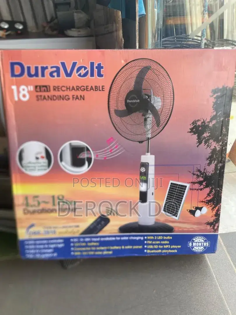 18" Duravolt Solar Standing Fan