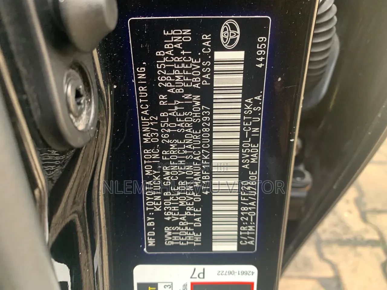 Toyota Camry 2012 Black