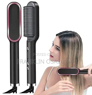 2-in-1 Electric Hair Straightening Brush –Ceramic Hot Comb