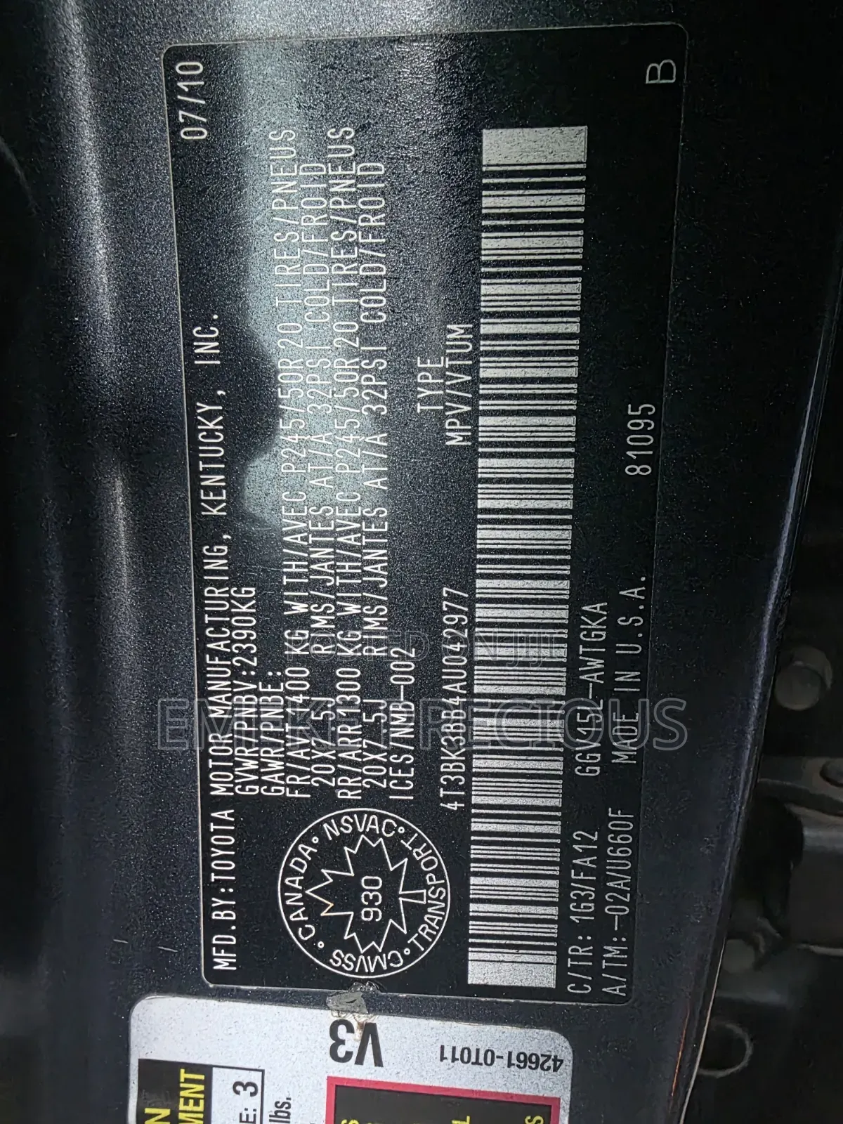 Toyota Venza 2011 Gray