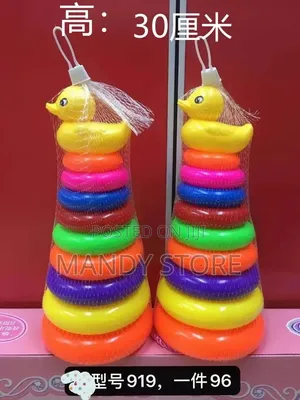 Kids Learning Stacking Games for Children Rings Toys 8 Layer Rainbow