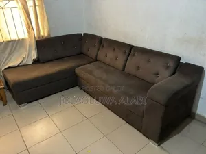 L - Shaped Sofa Chair and 6x6 Mattress With Solid Wooden Frame