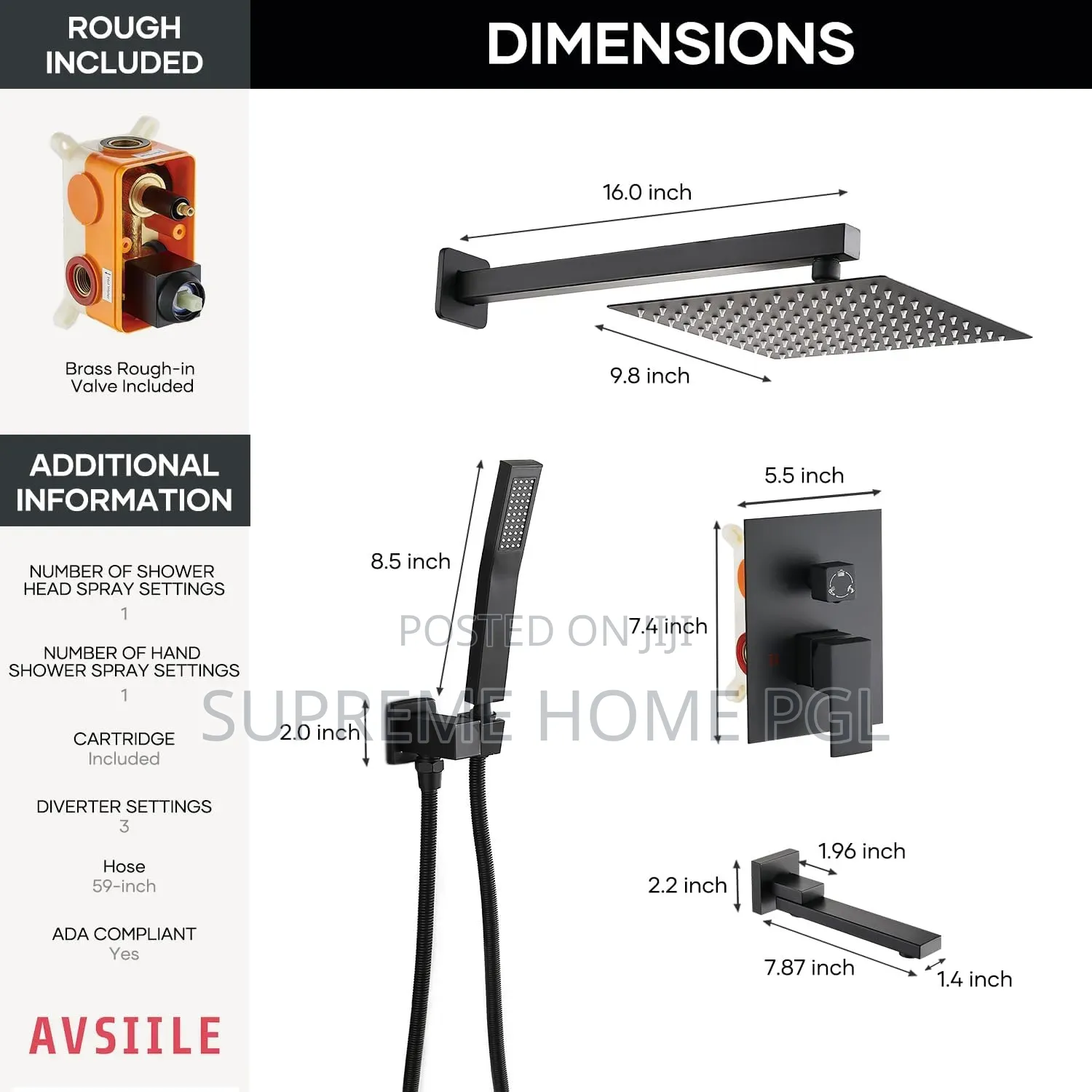 High Quality 5ways Conduit Shower