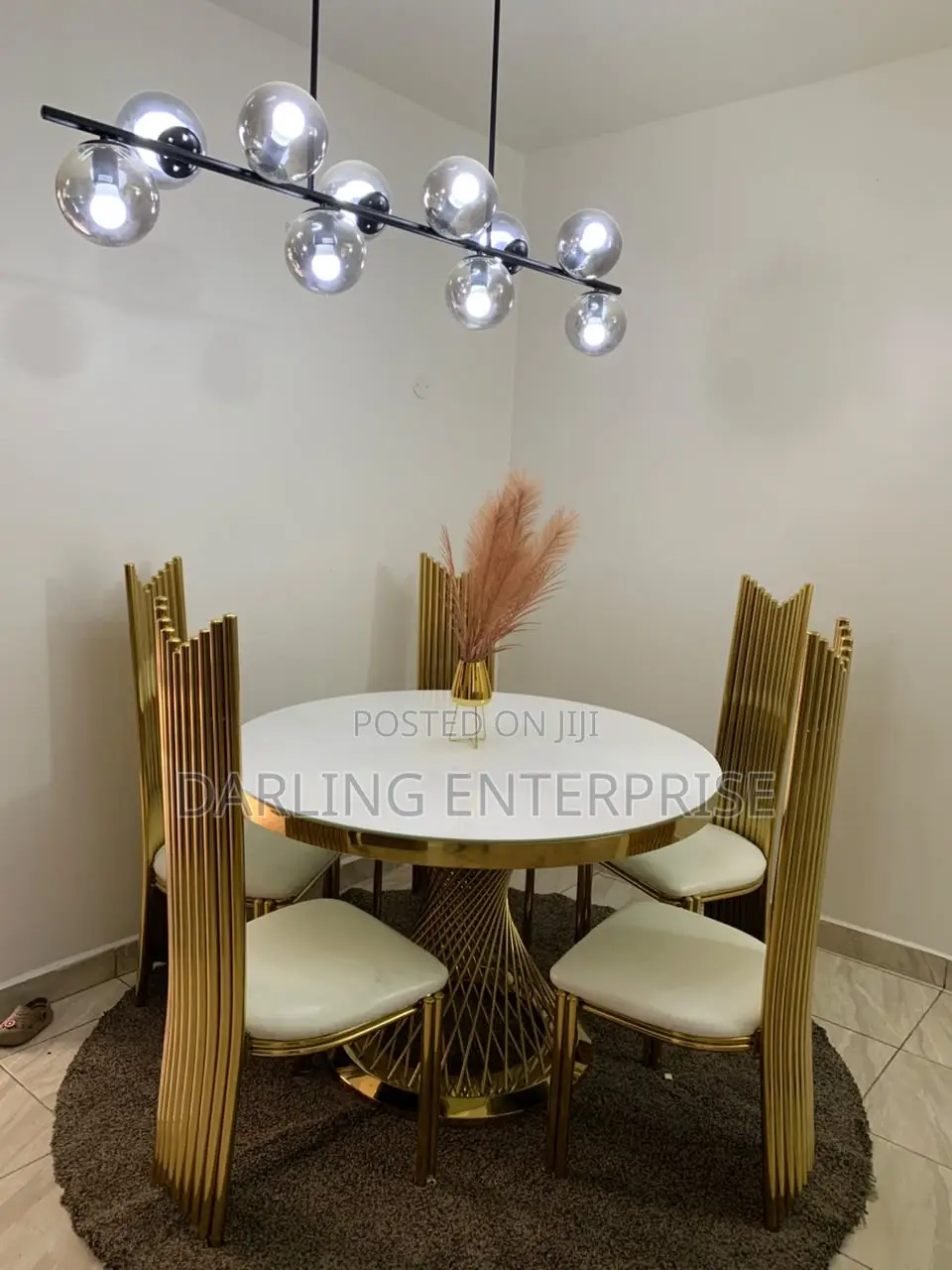 White and Gold Dining Table