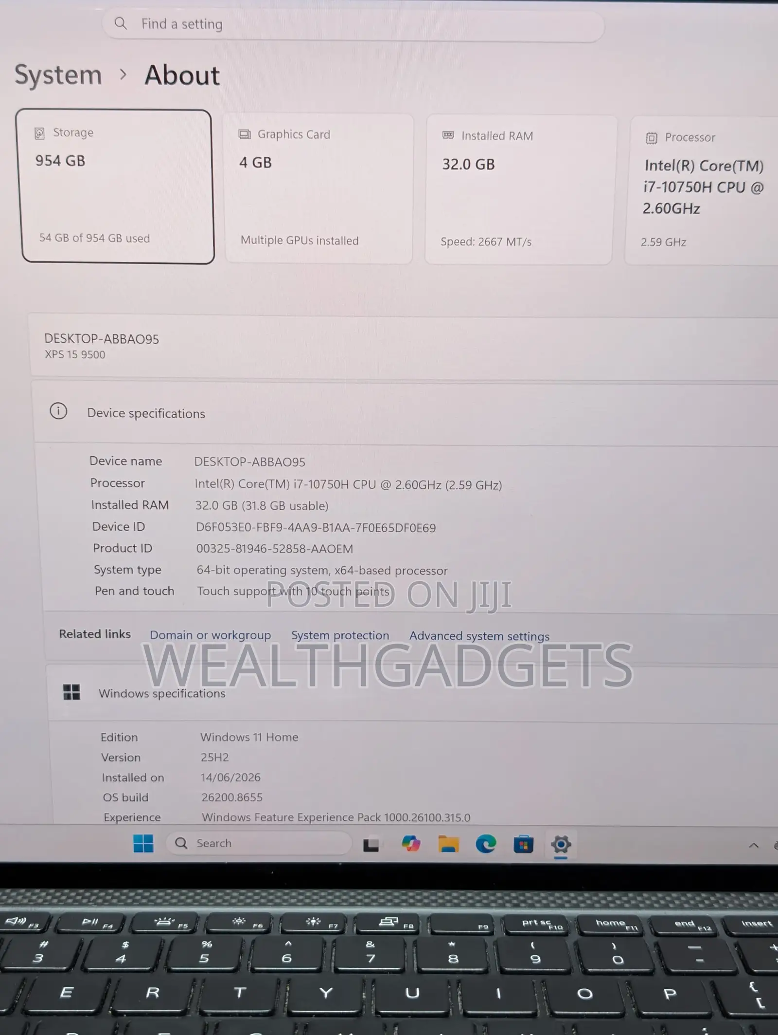 Laptop Dell XPS 15 9500 32GB Intel Core i7 SSD 1T
