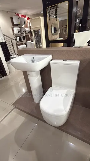 Modern WC Toilet Pedestal Wash Basin Set