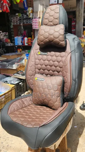 Car Leather Seat Cover Suitable for Car and SUV. Coffee Brown