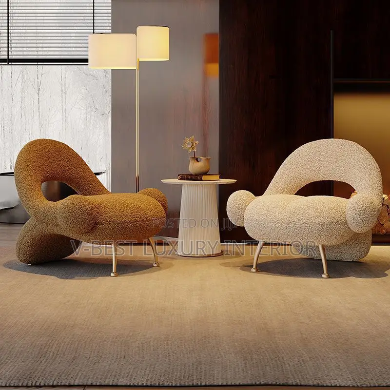 Modern Imported Bouclé Lounge Accent Chair