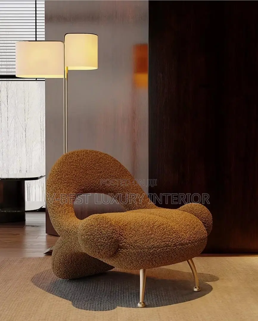 Modern Imported Bouclé Lounge Accent Chair