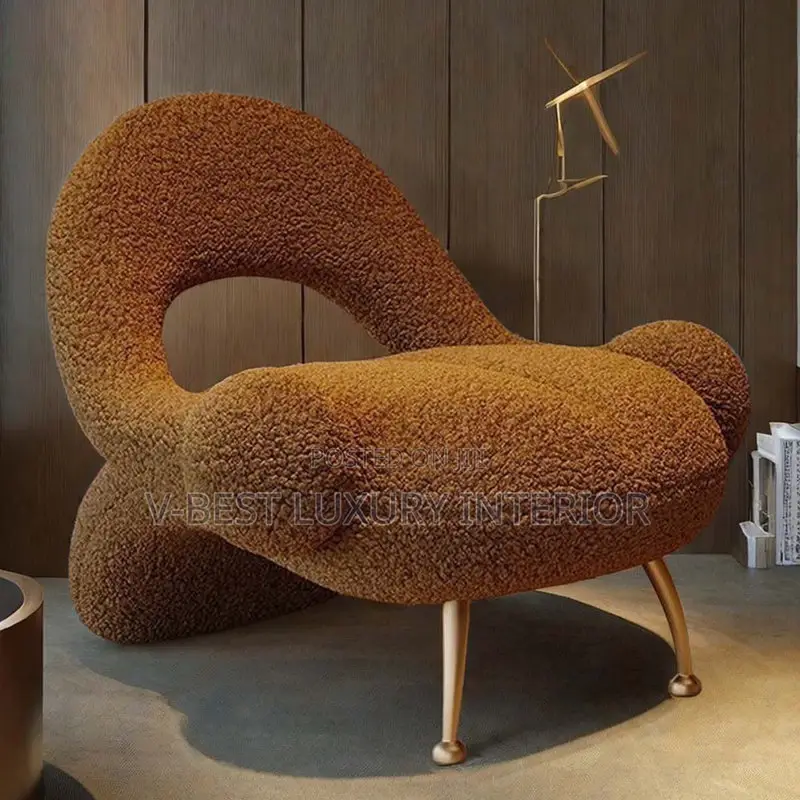 Modern Imported Bouclé Lounge Accent Chair