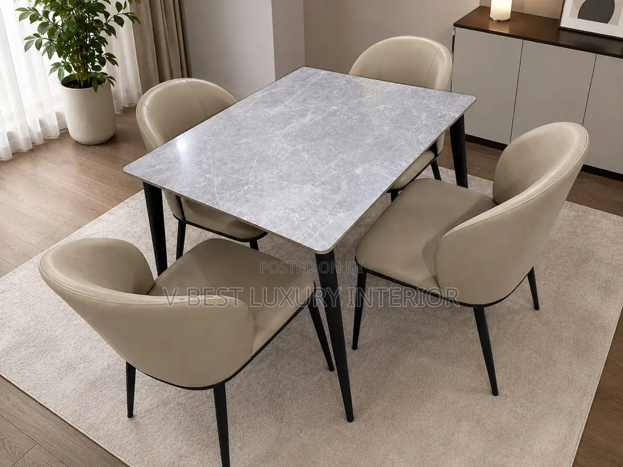 Modern Imported Marble Dining Table Set | 4 Seater