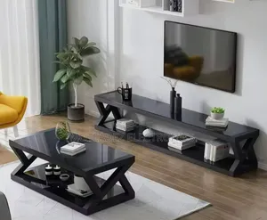 Modern Living Room Furniture Tempered Glass TV Console Center Table