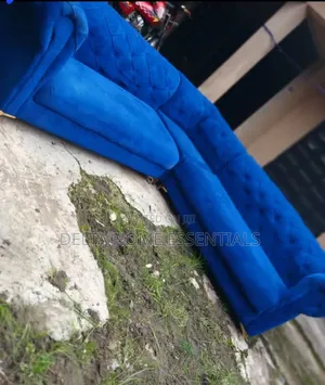 Brand New Luxury Royal Blue Tufted L-Shaped Sectional Sofa Set