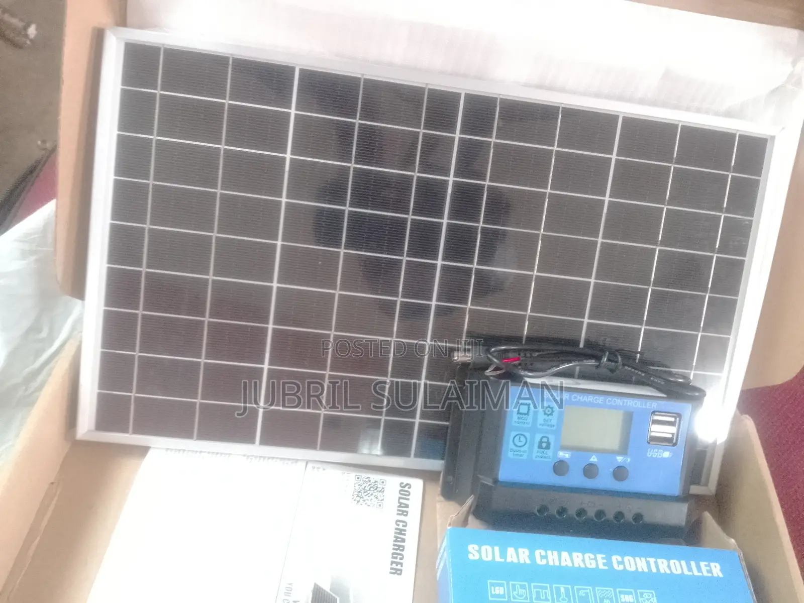 10W Solar Panel + PWM Charge Controller (LCD, USB) – Brand NeNever Use