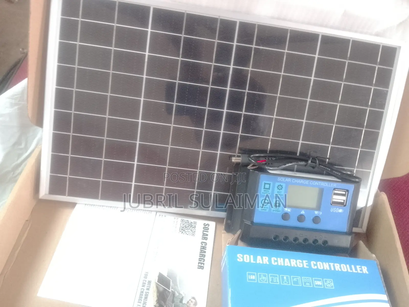 10W Solar Panel + PWM Charge Controller (LCD, USB) – Brand NeNever Use