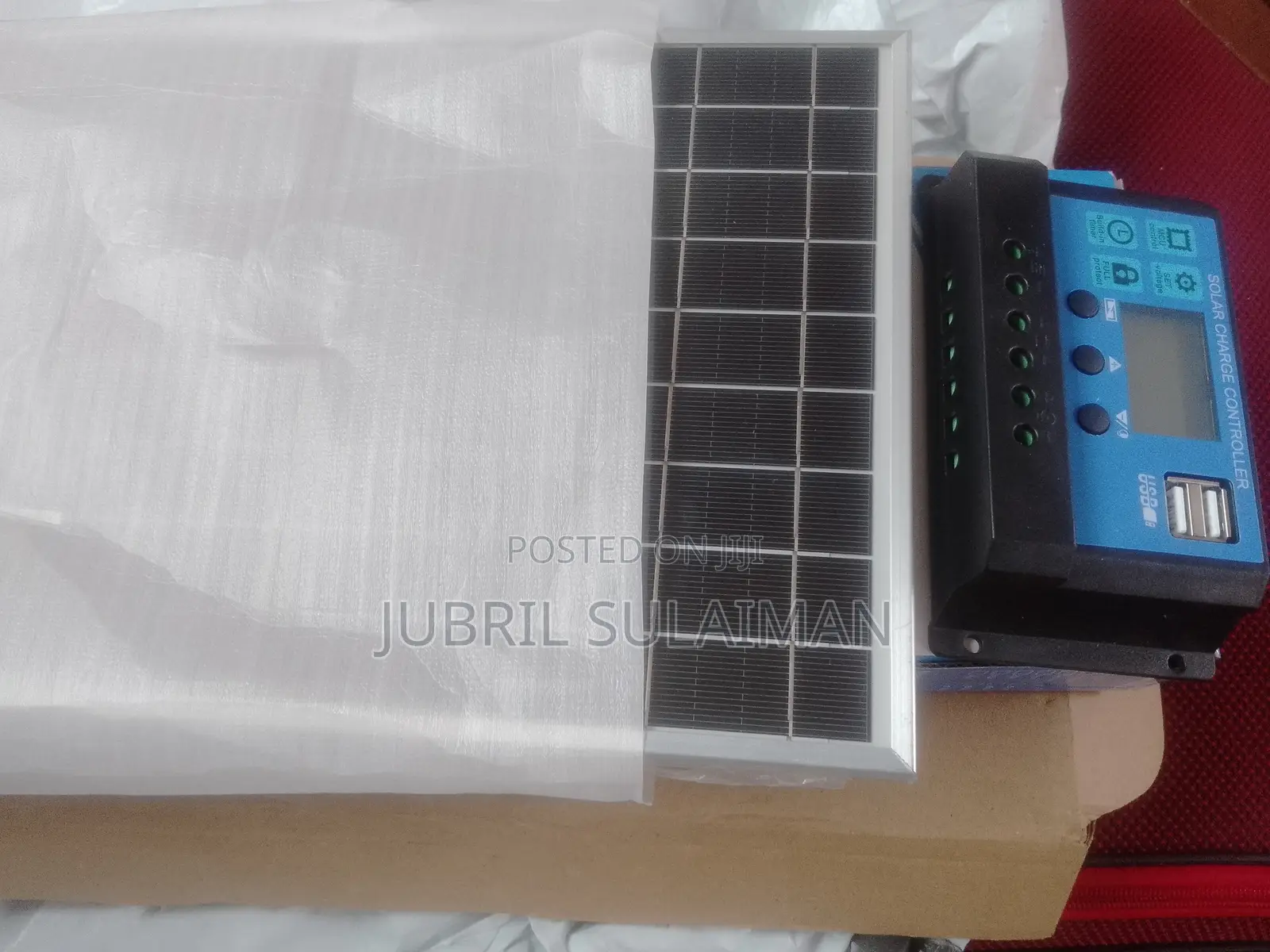 10W Solar Panel + PWM Charge Controller (LCD, USB) – Brand NeNever Use