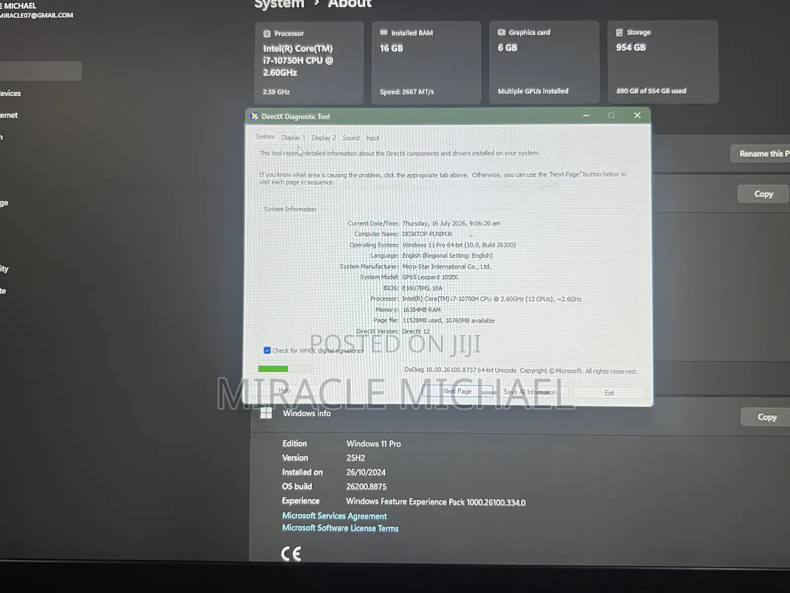 Laptop MSI GP65 Leopard 16GB Intel Core i7 SSD 1T