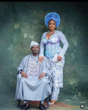 Luxury Silver Azure Traditional Couple Set - Style 821