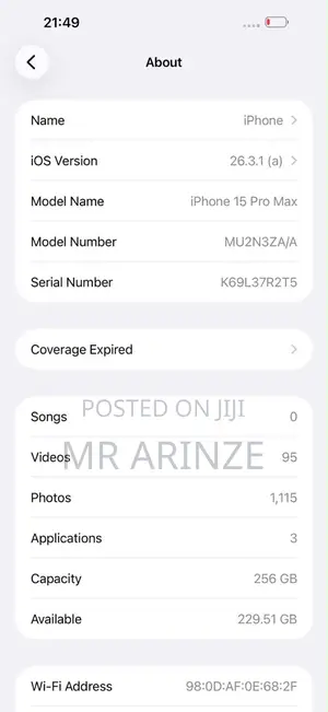 Apple iPhone 15 Pro Max 256 GB Black