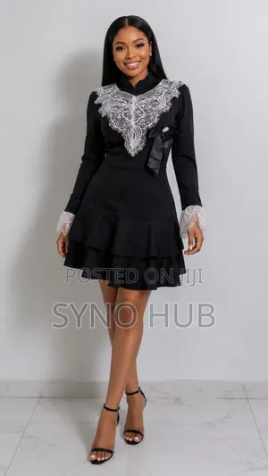 Shein Black Dress,With Broach