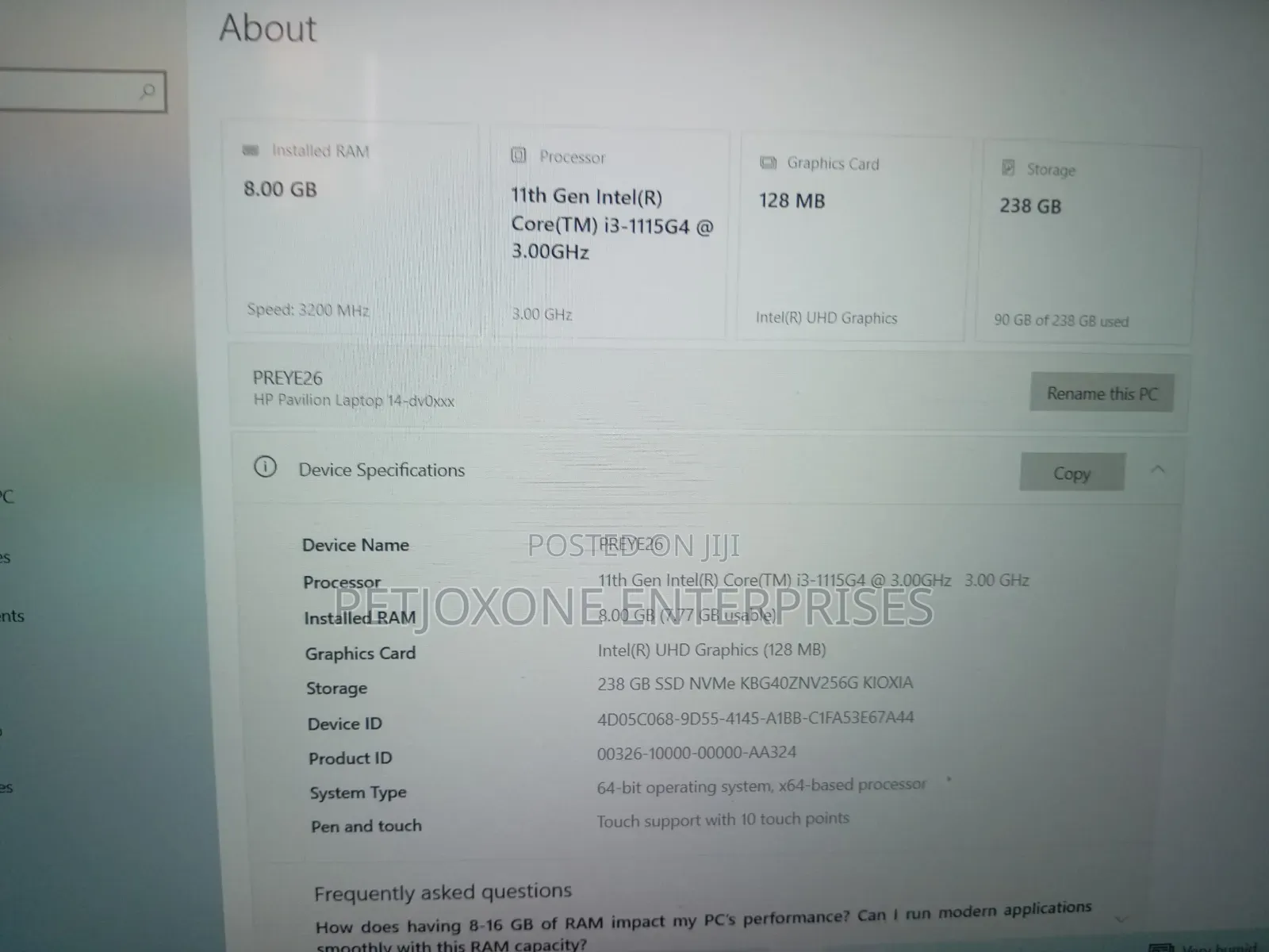Laptop HP Pavilion 14 8GB Intel Core i3 SSD 256GB