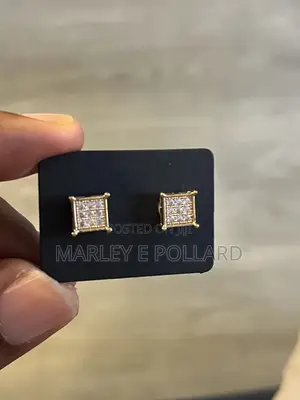 18 Karat Gold Plated A+ Cz Magnetic Clipon Non Piercing Earrings Studs