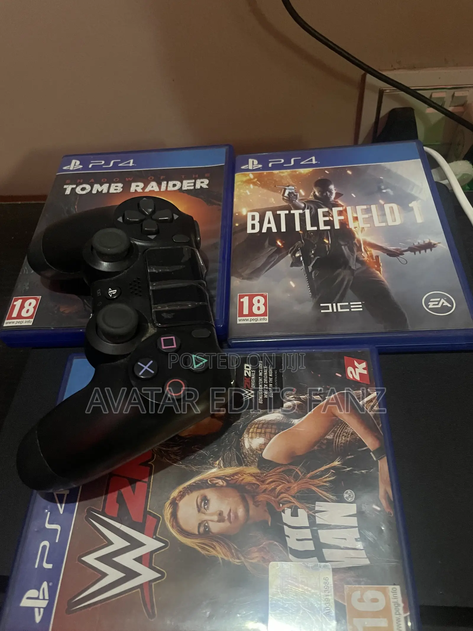 Ps4 Console With 3 Games and One Controller