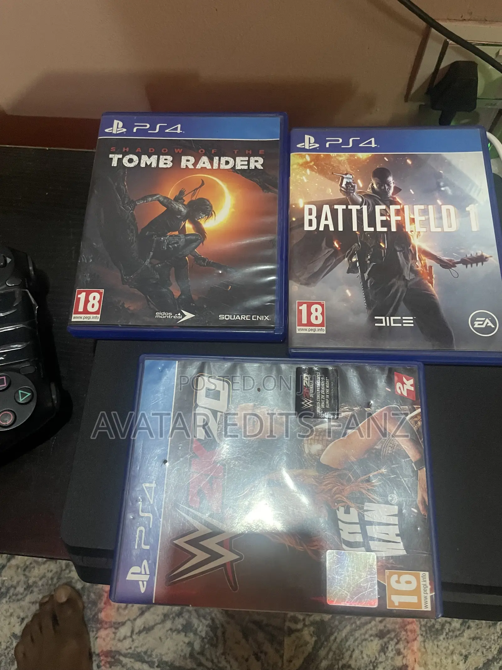 Ps4 Console With 3 Games and One Controller
