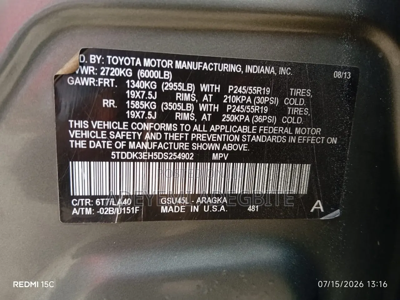 Toyota Highlander 2013 Green