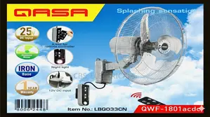 Qasa 18" AC/Dc Wall Fan