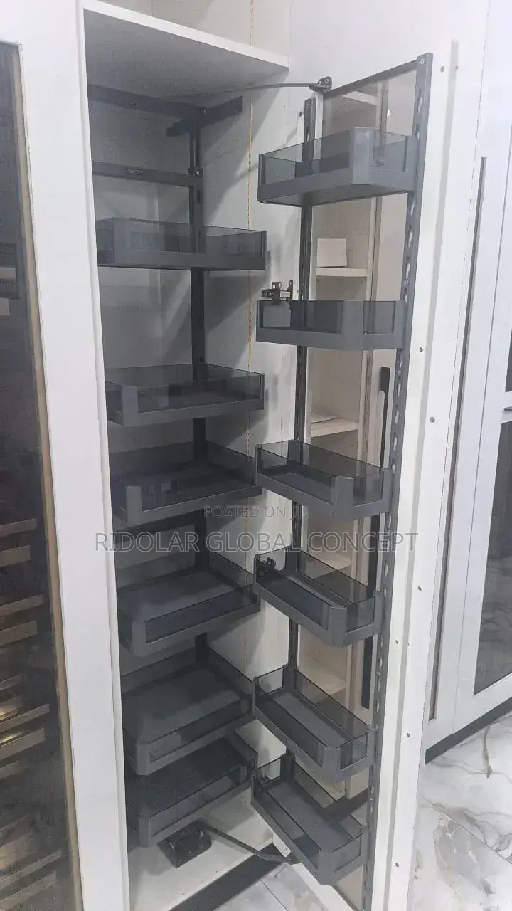 Built-in Glass Pantry Rack Storage