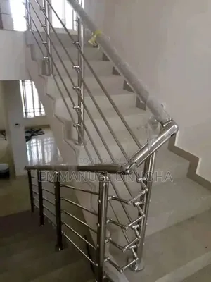 A Modern Stainless Steel Staircase Handrail