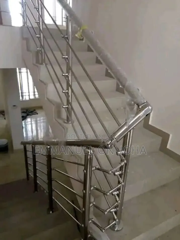 A Modern Stainless Steel Staircase Handrail