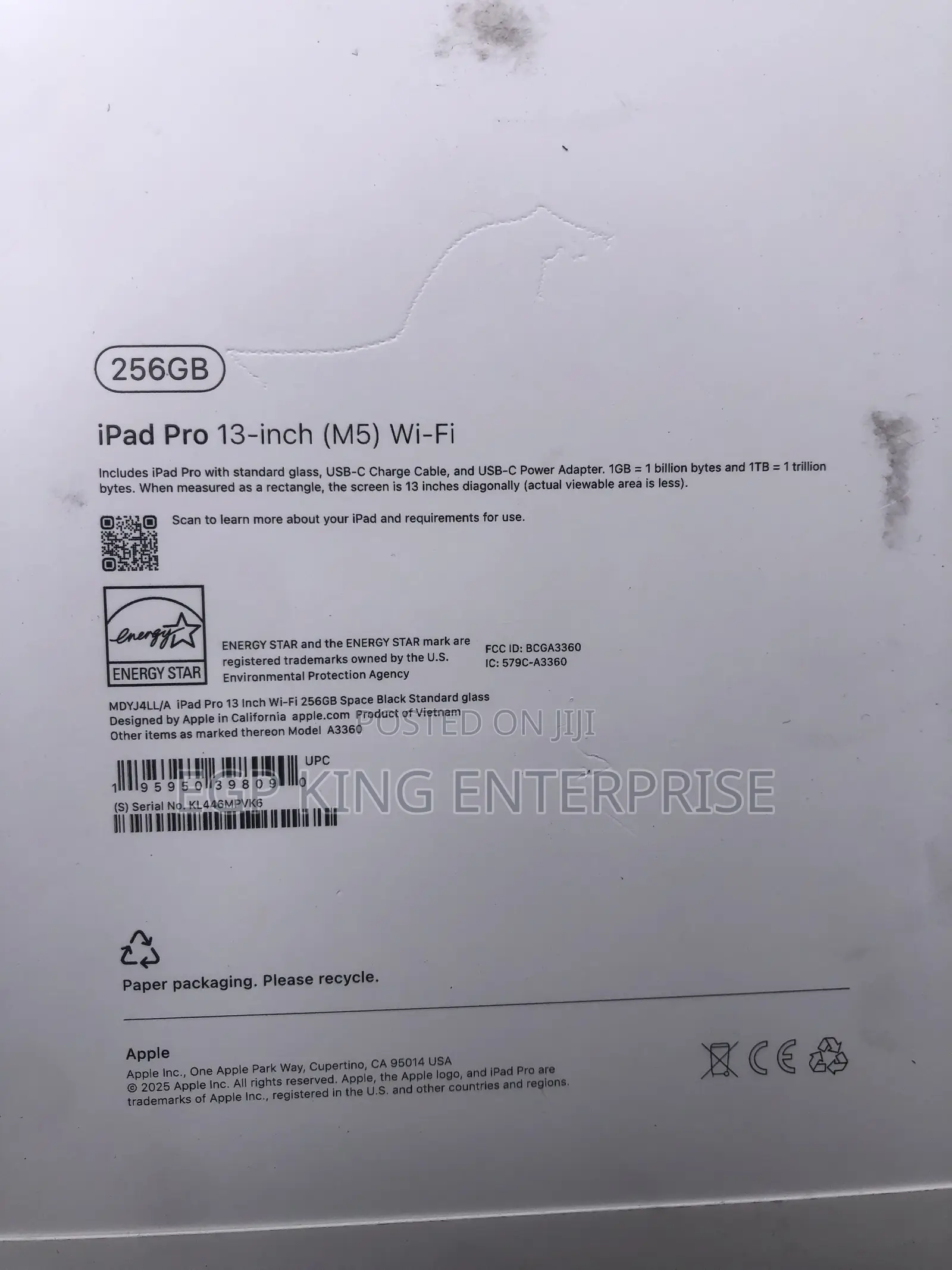New Apple iPad Pro 13 (2024) 256 GB Black