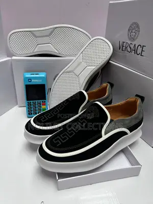 Versace Suede Loafers With White Sole