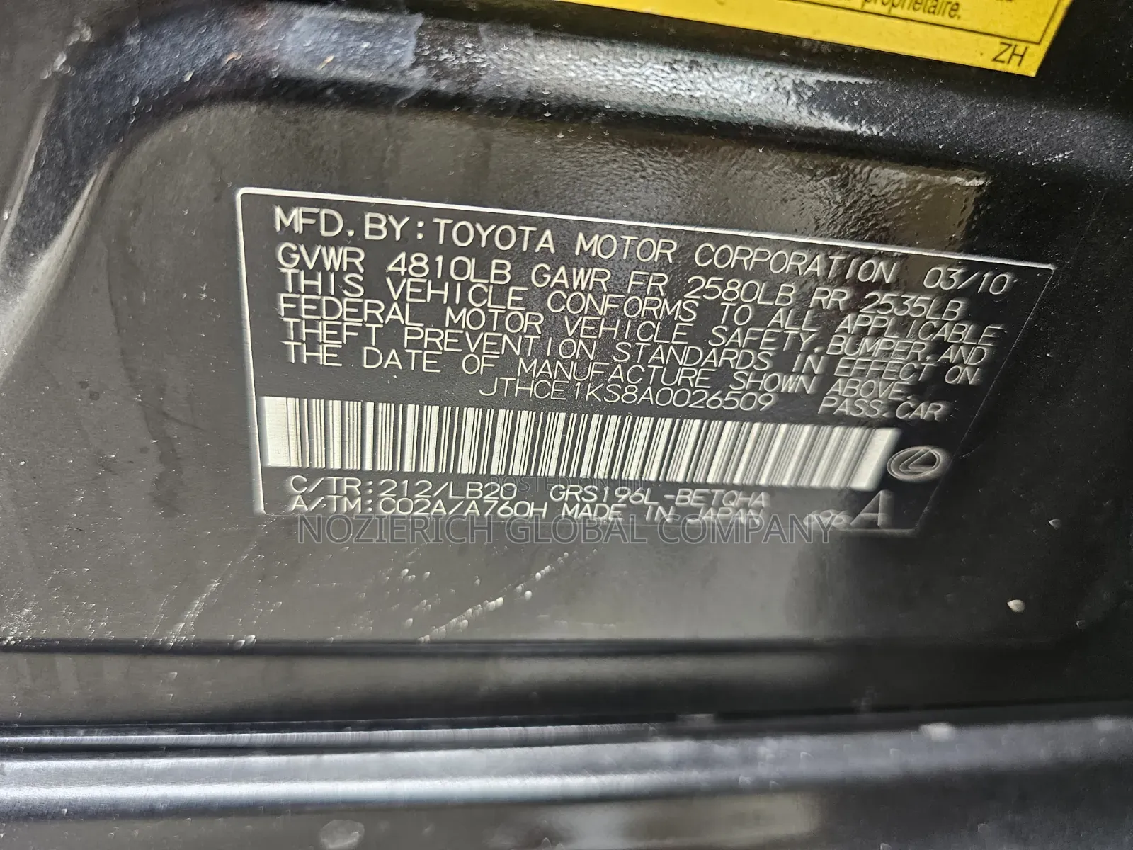 Lexus GS 2010 Black