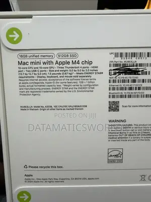 New Desktop Computer Apple Mac Mini M4 16GB Apple M4 SSD 512GB