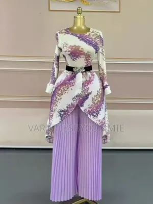 Becky Miyaki Gown and Sunray Palazzo Trouser