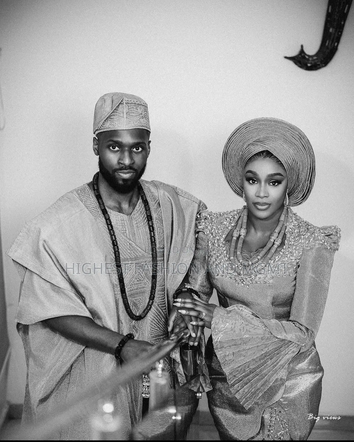 Emerald Lace Gown and Emerald Embroidered Agbada