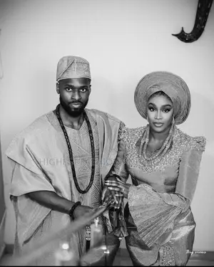 Emerald Lace Gown and Emerald Embroidered Agbada