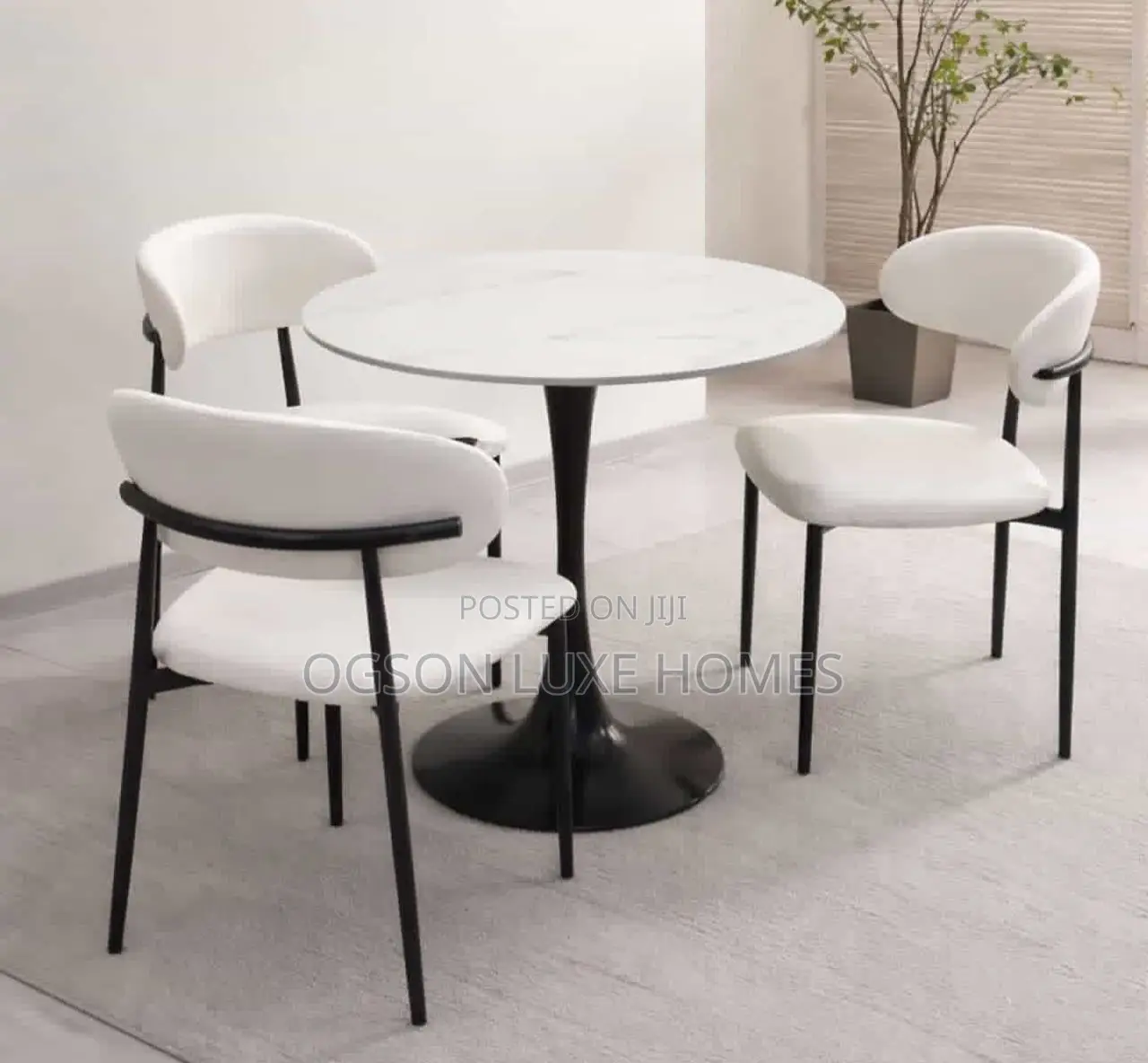(Urgent Sales) Round Marble Top Table With Three Chairs