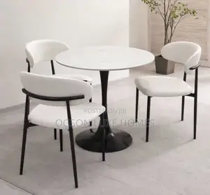 (Urgent Sales) Round Marble Top Table With Three Chairs