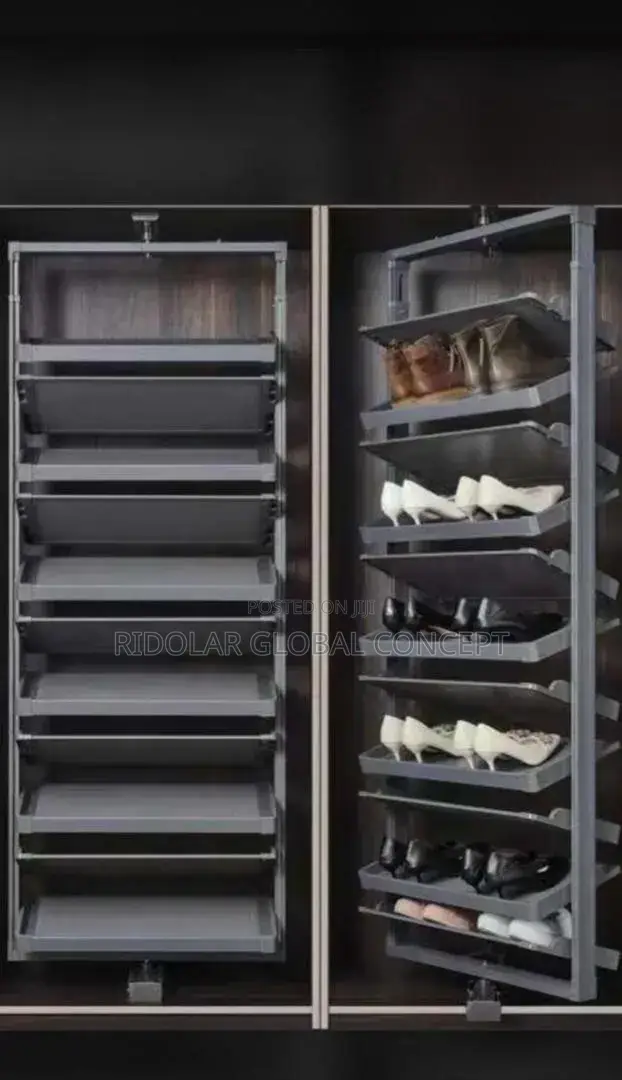 Built-in Revolving Shoe Rack Storage